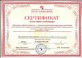 Сертификат участника вебинара "Программа "Преемственность" - личностно-ориентированная модель подготовки детей дошкольного возраста к обучению в условиях реализации ФГОС ДО и начального общего образования", декабрь 2014г. Сертификат участника вебинара "Программа "Преемственность" - личностно-ориентированная модель подготовки детей дошкольного возраста к обучению в условиях реализации ФГОС ДО и начального общего образования", декабрь 2014г.